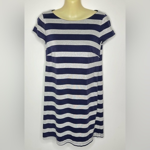 Laundry by Shelli Segal Navy and Sumver Striped Dress size 4 - Picture 1 of 7